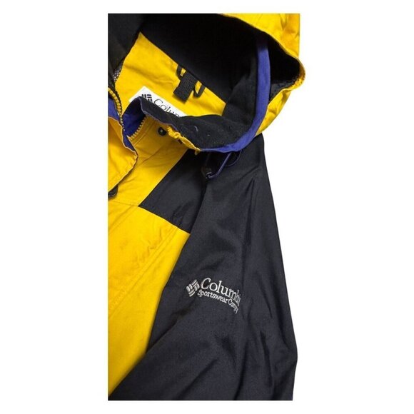 VINTAGE COLUMBIA Y2K Yellow Water Resistant Windbreaker Ski Jacket Womens Medium - Picture 4 of 8